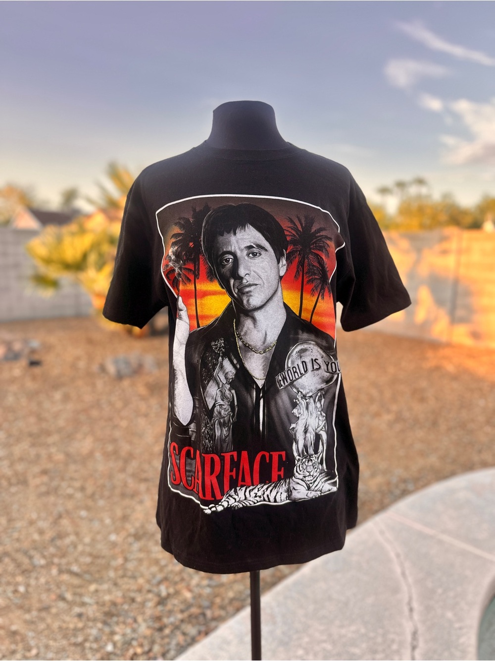 PROMODE Scarface Tony Montana Graphic T-Shirt Black Size L NWOT